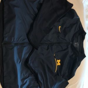 Nike, University of Michigan, Dri-Fit, team issued, full zip performance jacket